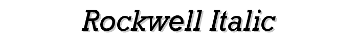 Rockwell Italic font